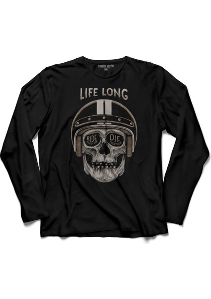 Life Long Togother Ride Ir Die Ölüm Yarişi Uzun Kollu Tişört