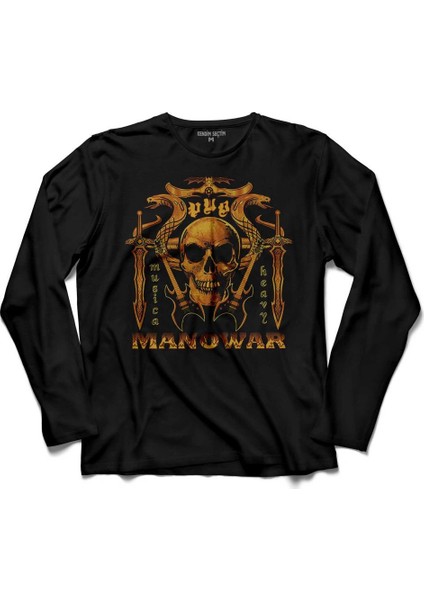 Manowar The Lord Of Steel Skull Uzun Kollu Tişört
