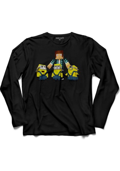 Minecraft Minions Minyonlar Minioncraft 2 Uzun Kollu Tişört