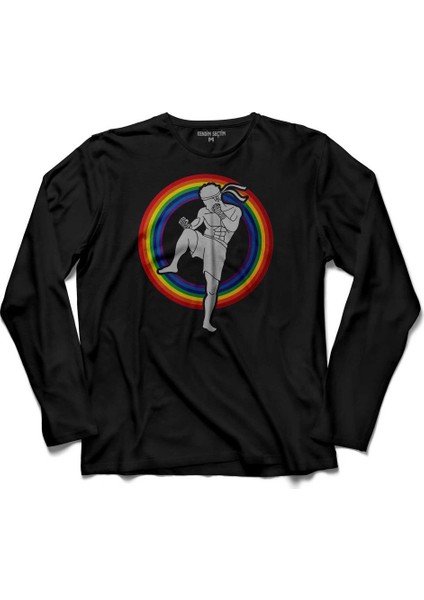 Muay Thai Tayland Boksu Word With Fight 2 Uzun Kollu Tişört