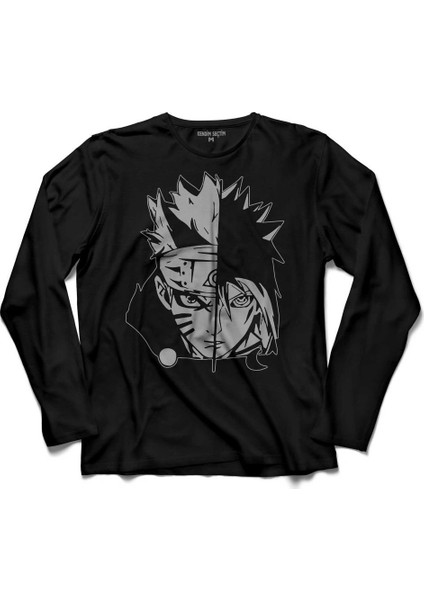 Naruto And Sasuke Uzumaki Uchiha Decal Uzun Kollu Tişört