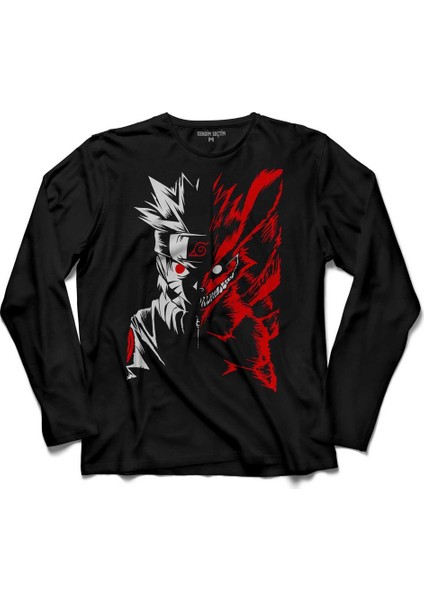 Naruto Fox Two Face Pranav Patel Uzun Kollu Tişört