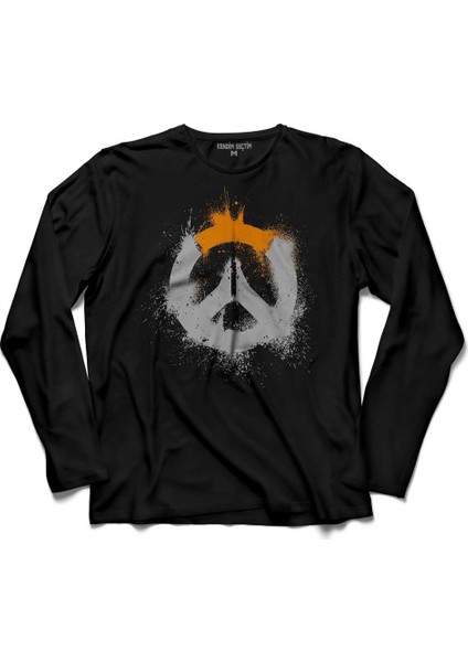 Overwatch Heroes Steam Logo Over Watch 4 Uzun Kollu Tişört