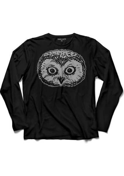 Owl Head Şaşkin Baykuş Kafa Uzun Kollu Tişört