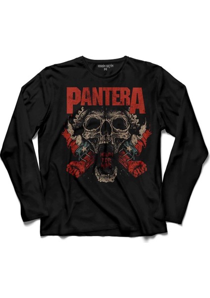 Pantera Skull Kuru Kafa Groove Heaavy Metal Uzun Kollu Tişört
