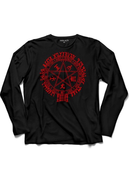 Pentagram Hellsing One Piece Naruto Anime Uzun 2 Kollu Tişört