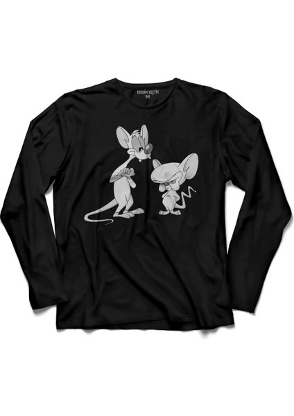 Pinky And The Brain Ratten Rats Tom Ve Jerry Uzun Kollu Tişört