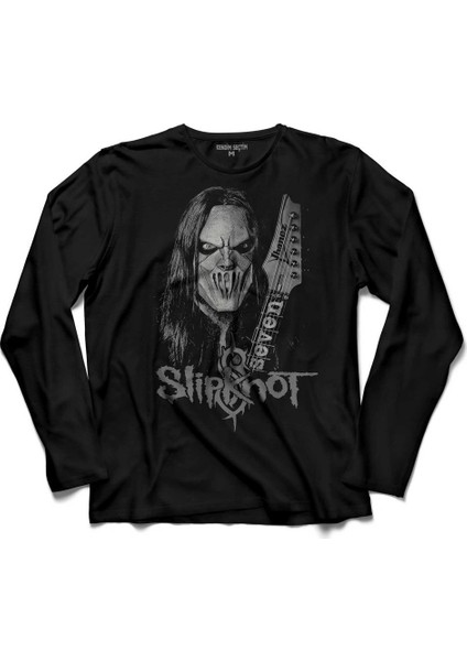 Slipknot Mick Thomson Slip Knot Silüet Logo 2 Uzun Kollu Tişört