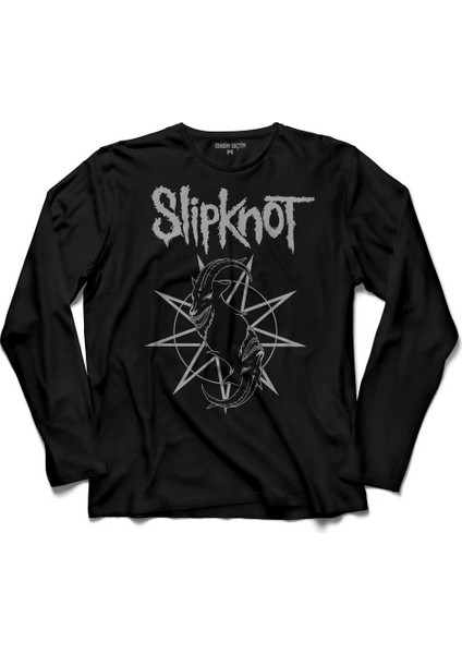 Slipknot Slip Knot Ravado Goat Star Logo 3 Uzun Kollu Tişört