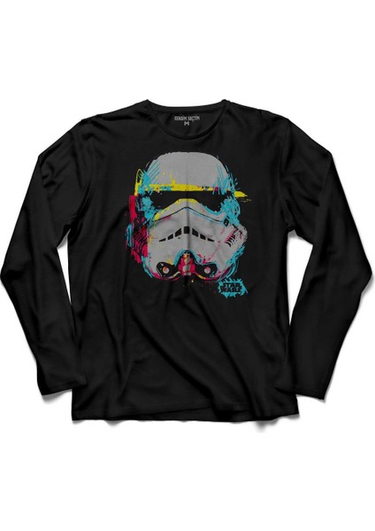 Star Wars Fresh Drawing Darth Vader Uzun Kollu Tişört