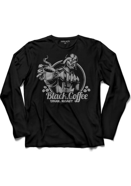 Star Wars Super Vader Black Coffee Dark Roast Uzun Kollu Tişört
