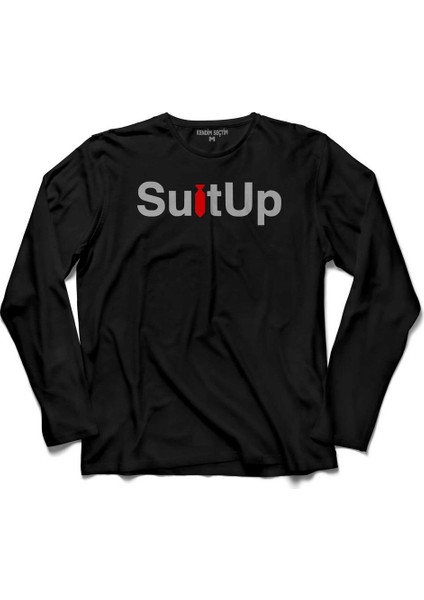 Suit Up How I Met Your Mother Takim Elbise 2 Uzun Kollu Tişört