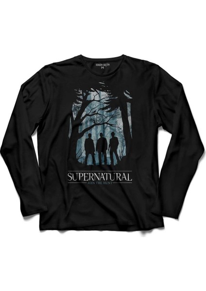 Supernatural Join The Hunt Ii 2 Logo Uzun Kollu Tişört