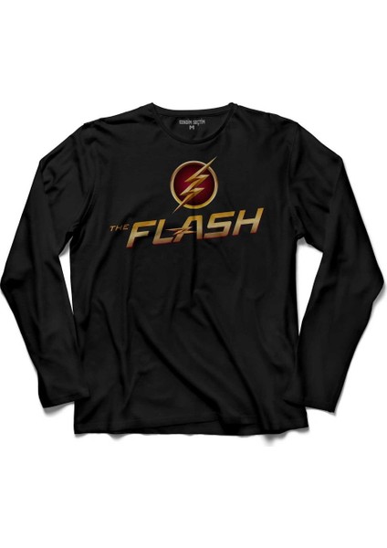 The Flash Logo 3 Uzun Kollu Tişört