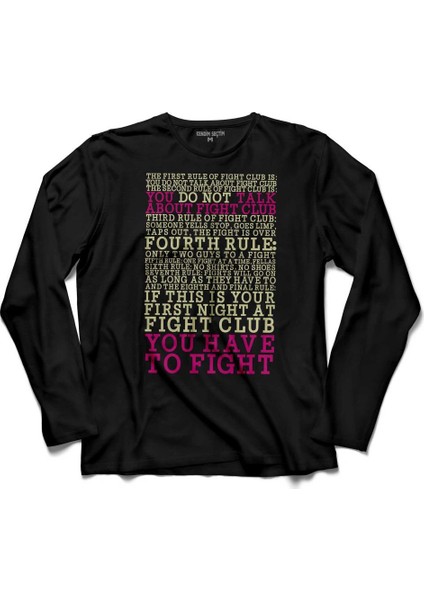 The Rules Of Fight Club Dövüş Kulübü Kurallari. Uzun Kollu Tişört