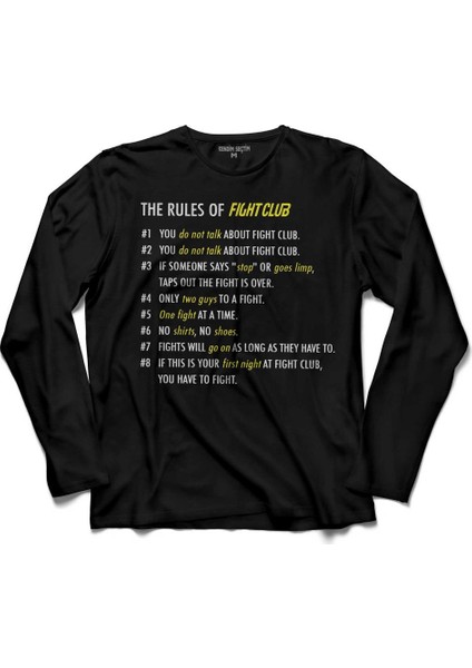 The Rules Of Fight Club Dövüş Kulübü. Kurallari Uzun Kollu Tişört