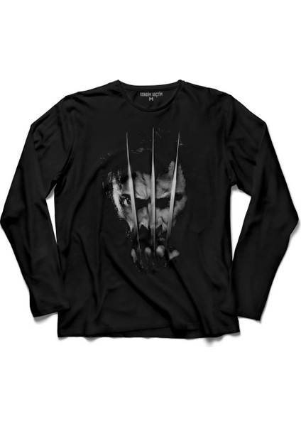 The Wolverine Hugh Jackman Logo Marvel Uzun Kollu Tişört