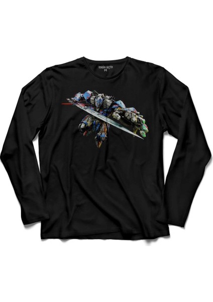 Transformers Optimus Prime Logo Decepticon 2 Uzun Kollu Tişört