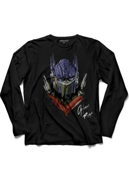 Transformers Optimus Prime Logo Decepticon 3 Uzun Kollu Tişört