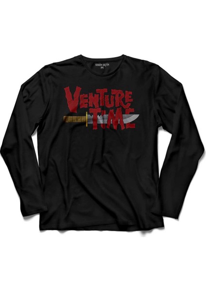 Venture Adventure Time Logo Biçak Uzun Kollu Tişört