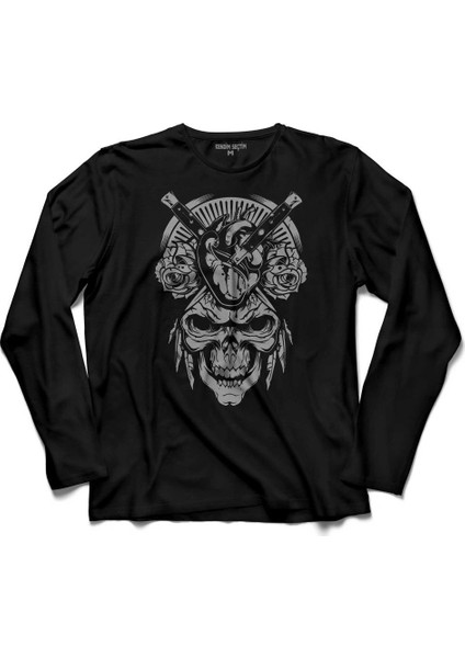Viper Logos Skull Kuru Kafa Skeleton Uzun Kollu Tişört