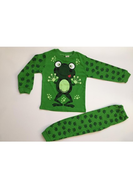 Kurbağa Figürlü Çocuk Pijama Takımı