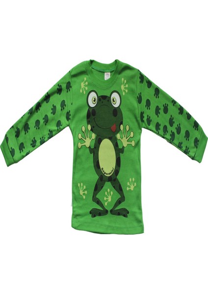 Kurbağa Figürlü Çocuk Pijama Takımı