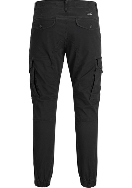 Jack & Jones 12139912_Jjipaul J Normal Bel Normal Kalıp Düz Siyah Erkek KargoPantolon