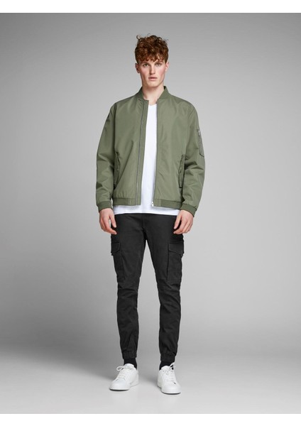 Jack & Jones 12139912_Jjipaul J Normal Bel Normal Kalıp Düz Siyah Erkek KargoPantolon