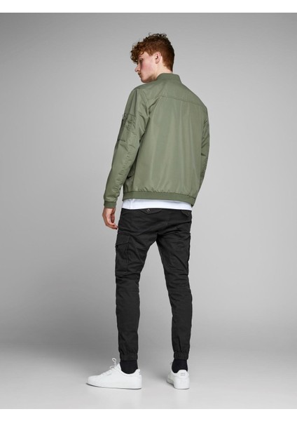 Jack & Jones 12139912_Jjipaul J Normal Bel Normal Kalıp Düz Siyah Erkek KargoPantolon