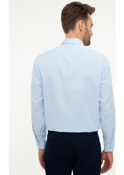 Erkek Açık Mavi Regular Fit Klasik Gömlek 50207536-VR003