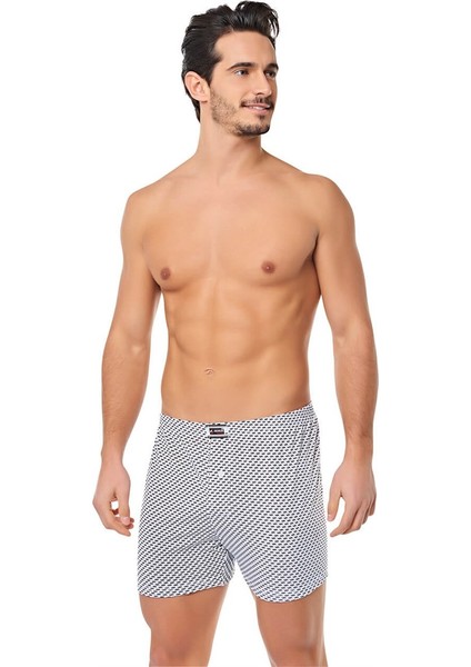 %100 Pamuk Karışık Desenli Erkek Boxer
