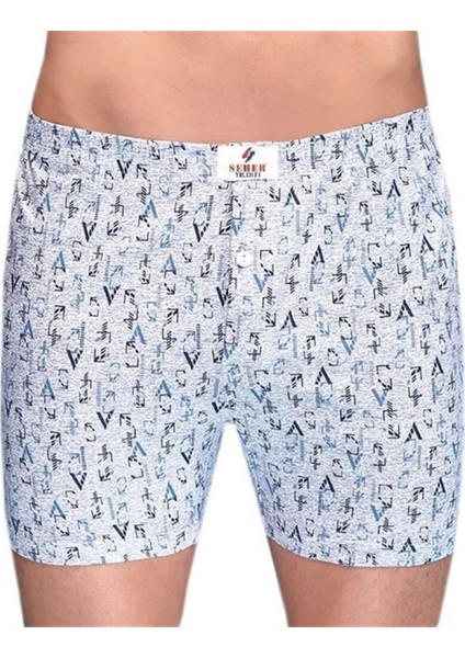 12'li Paket %100 Pamuk Seher Yıldızı Karışık Desenli Erkek Boxer