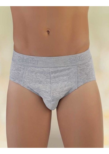 Gri Bel Lastiği Baskılı Süprem Erkek Slip ME063