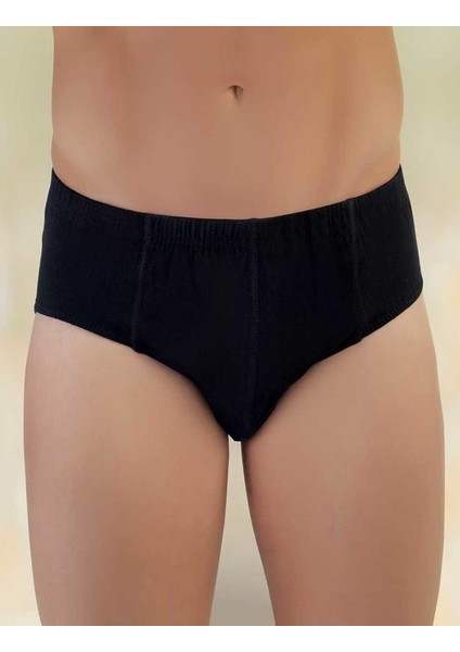 Siyah Pamuklu Klasik Erkek Slip 6'lı Ekonomik Paket ME009
