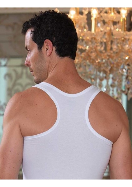 Beyaz Kalın Askılı Sporcu Kesim Erkek Atlet 6'lı Ekonomik Paket ME030 fiyatları