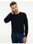 Erkek Lacivert Slim Fit Bisiklet Yaka Triko Kazak 50209918-VR033 1