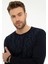 Erkek Lacivert Slim Fit Bisiklet Yaka Triko Kazak 50209918-VR033 2