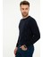 Erkek Lacivert Slim Fit Bisiklet Yaka Triko Kazak 50209918-VR033 3