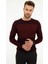 Erkek Bordo Slim Fit Bisiklet Yaka Triko Kazak 50209941-VR014 1