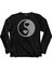 Ying Yang Logo Tamamlanan Kalp Iyilik Kötülük Uzun Kollu Tişört 1