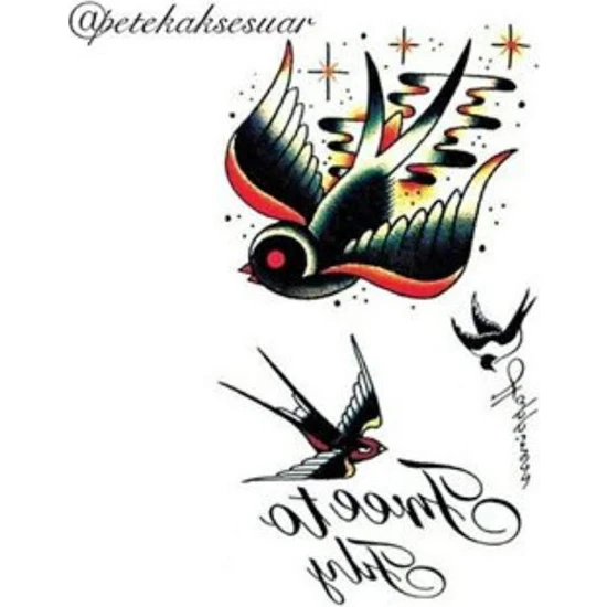 Petek Aksesuar Kırlangıç Kuş Geçici Dövme Tatto