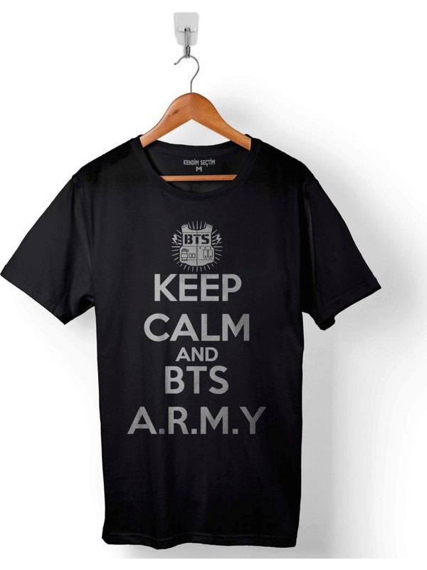 Kendim Seçtim Keep Calm And Bts Army Logo Bangtan Boys Erkek Tişört