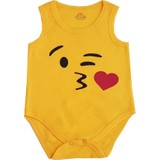 Fuar Unisex Kalp Emoji Askılı Çıt Çıtlı Bebek Zıbın