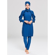 Adasea Kadın Tam Kapalı Mayo Acik Lacivert