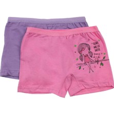 Gümüş 3069 2'li Paket Likralı Kız Çocuk Boxer