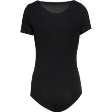 Kısa Kollu Çıtçıtlı Body - Siyah - Akbeniz