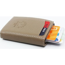 West Polo Deri Mekanizmalı Para Gözlü Erkek Cüzdan Kartlık Vizon