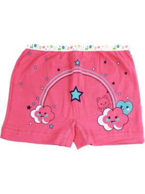 Tutku Elastan Baskılı Kız Çocuk Külot Boxer Şort