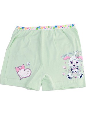 Tutku Elastan Baskılı Kız Çocuk Külot Boxer Şort